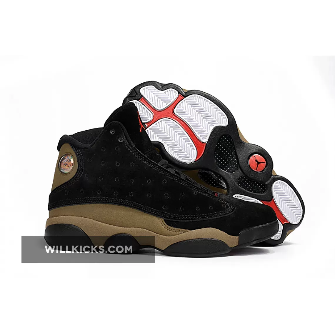 Air Jordan 13 'Olive' Black/True Red-Light Olive / jordan 13 olive