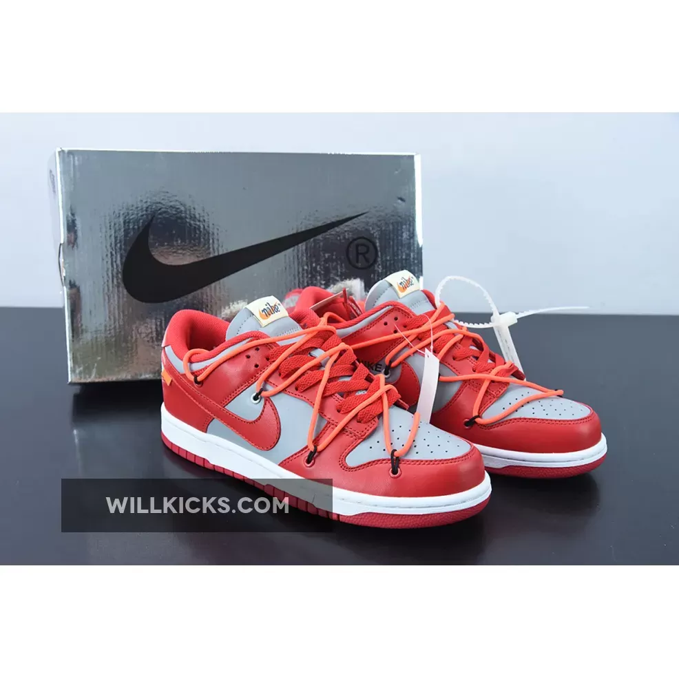 Off White Dunk Red On Feet - Off-White x Nike Dunk Low 'University Red' CT0856-600