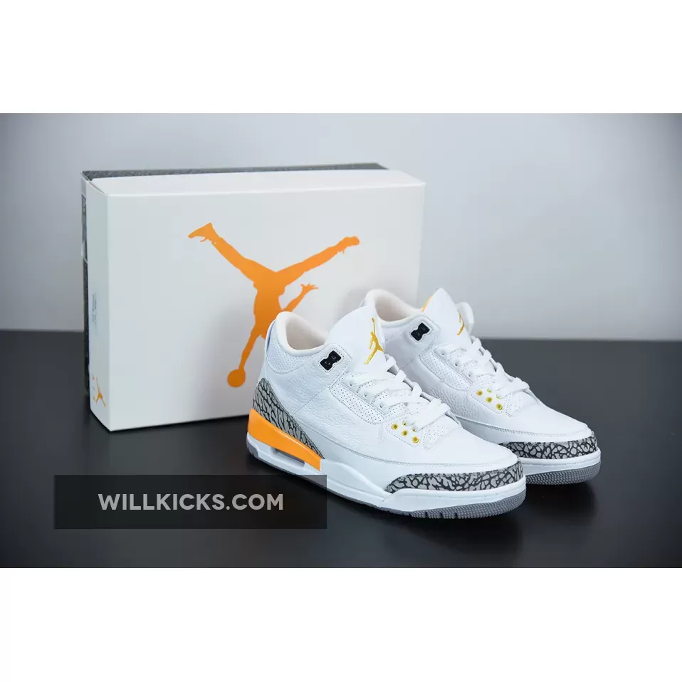 Air Jordan 3 White/Laser Orange/Cement Grey/Black CK9246-108 #orange 3s jordans