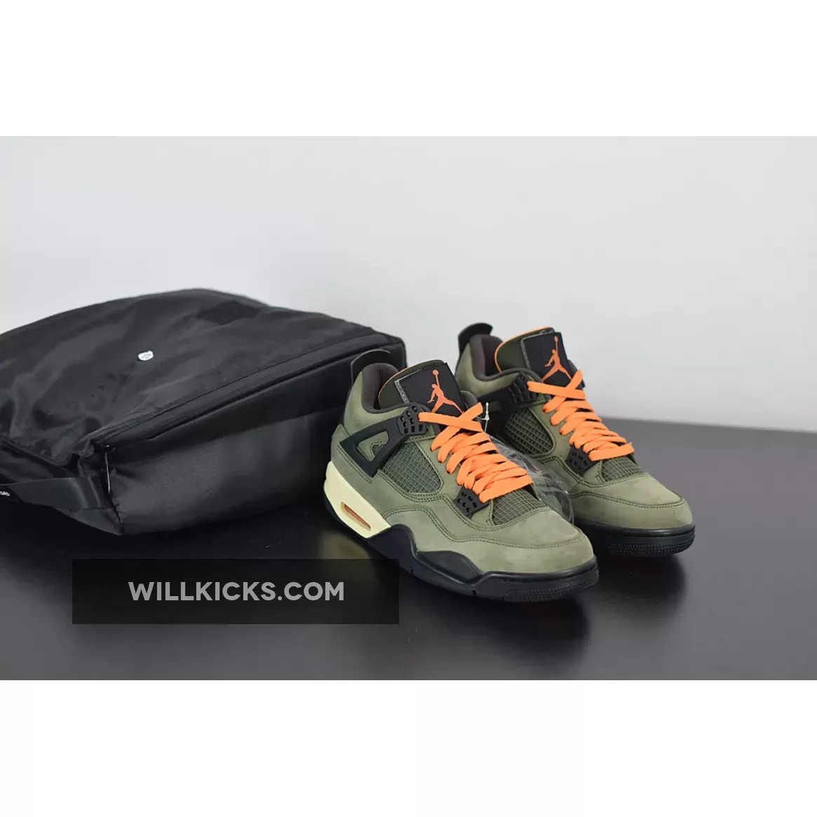 Undefeated x Air Jordan 4 Olive Black Orange - jordan 4 olive green