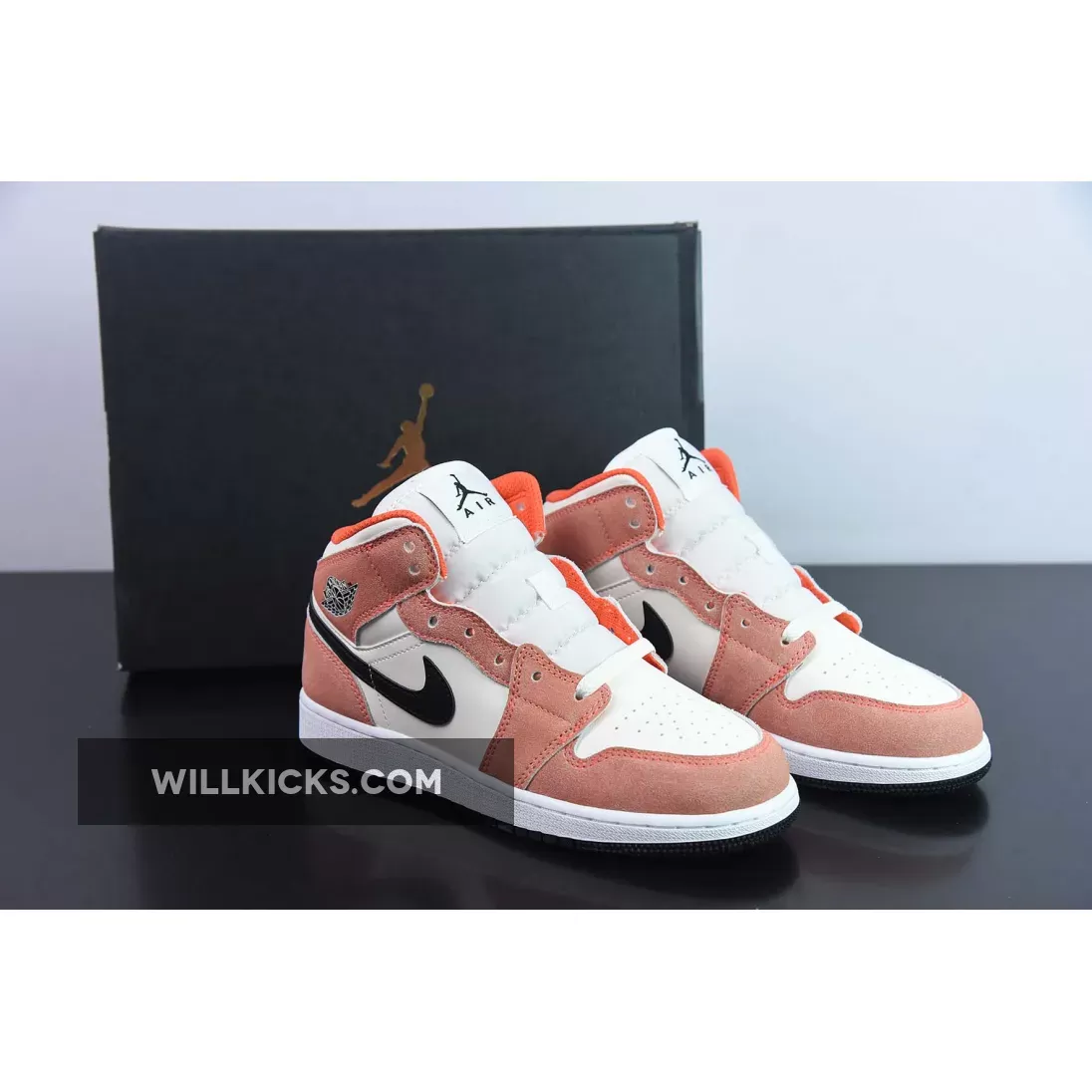 Air Jordan 1 Mid GS 'Orange Suede' Team Orange/Black-Sail-Iron Grey DV1336-800 - orange suede boots