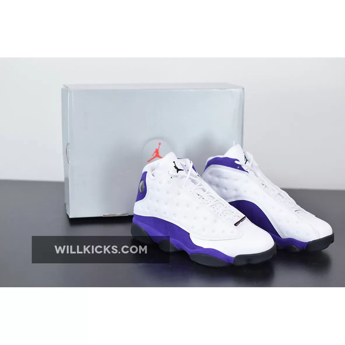 Air Jordan 13 'Lakers' White/Black-Court Purple-University Gold #retro 13 white and yellow