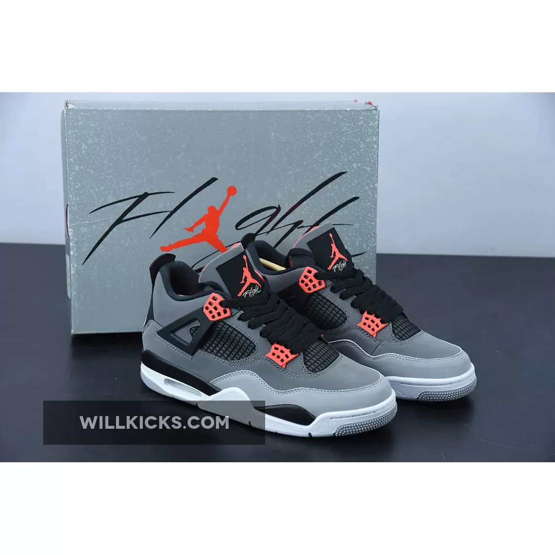 Air Jordan 4 'Infrared' Dark Grey/Infrared 23-Black DH6927-061 / dark grey 4s