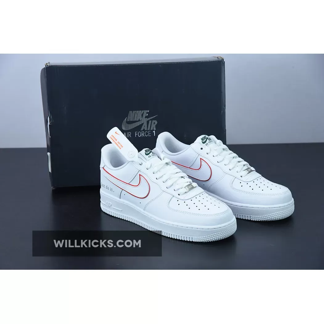 Nike Air Force 1 Low 'Just Do It' White/Red DQ0791-100 / af1 just do it white