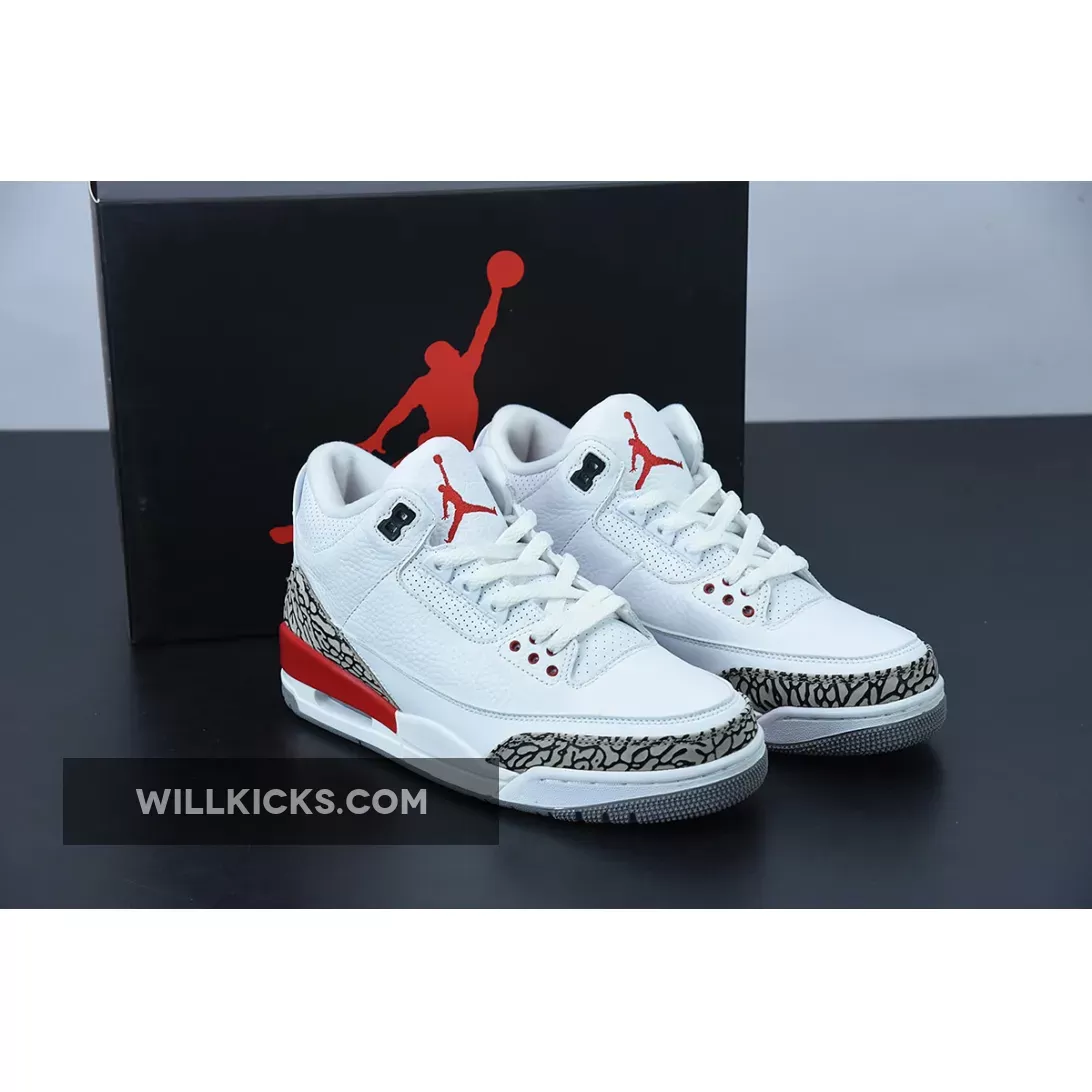 Air Jordan 3 'Katrina' White/Cement Grey/Black-Fire Red 136064-116, jordan 3 kateina