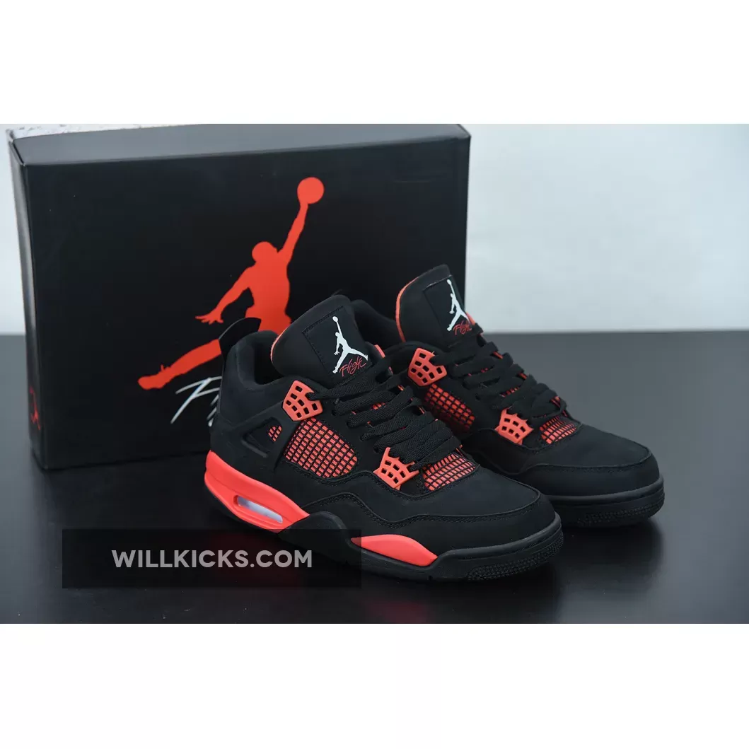 Air Jordan 4 'Red Thunder' Black/White-Red CT8527-016 / red and black 4's