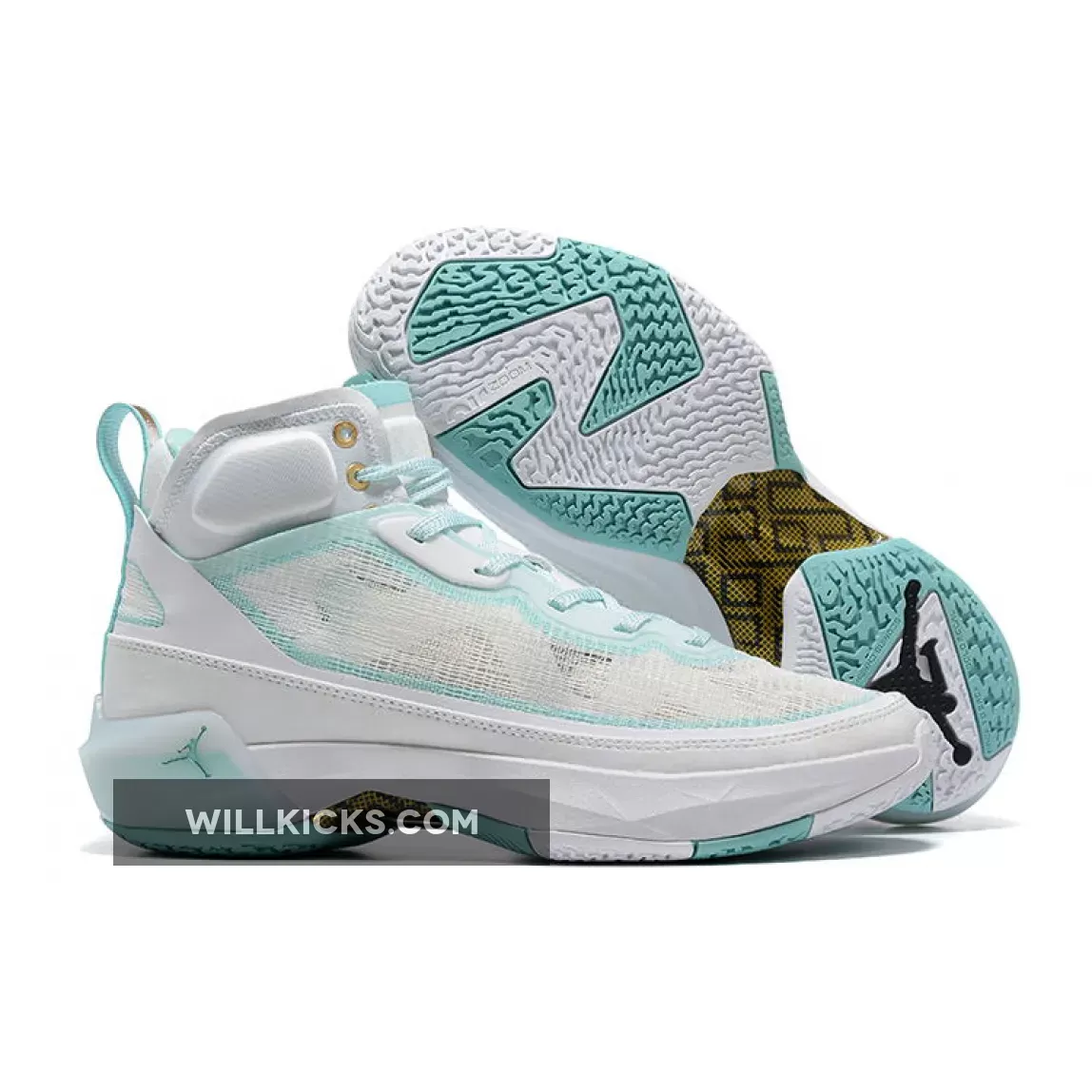 Air Jordan 37 'Guo Ailun' White/Metallic Gold-Hyper Jade DX3381-173 / air jordan guo