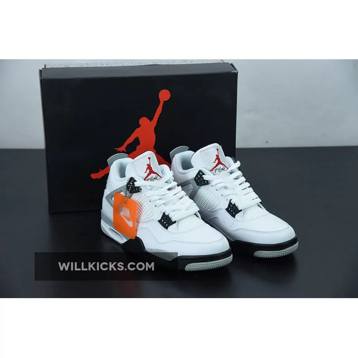 Air Jordan 4 OG 'White Cement' White/Fire Red-Black-Tech Grey / jordan 4 og cement